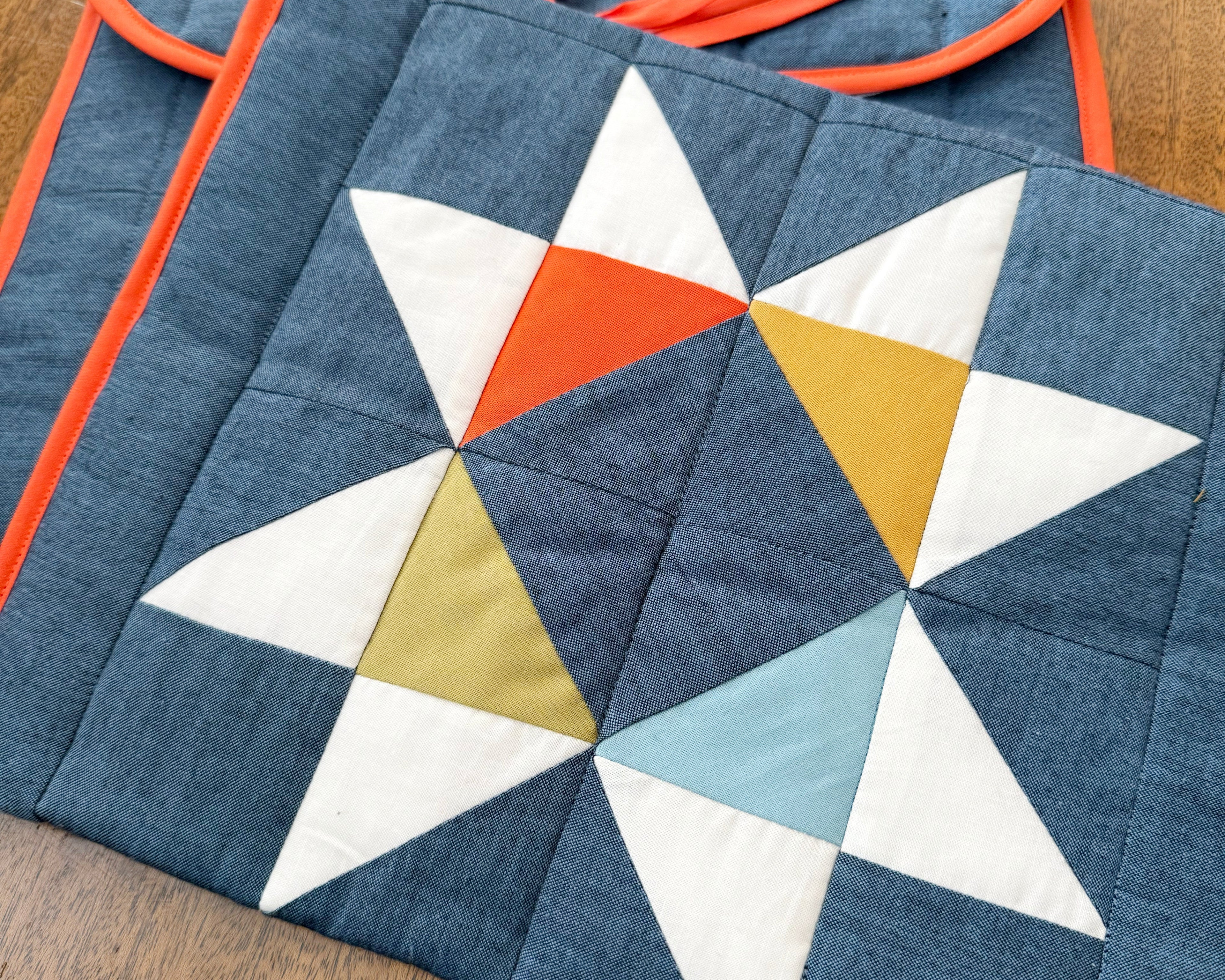 Chambray Quilted Sawtooth Star Laptop Case 13"-14"