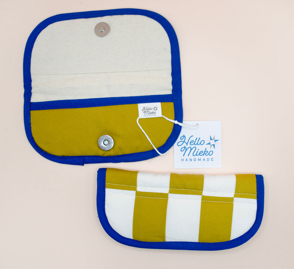 Turmeric & Ivory Quilted Check Soft Glasses Case