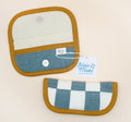 Chambray & Ivory Quilted Check Soft Glasses Case