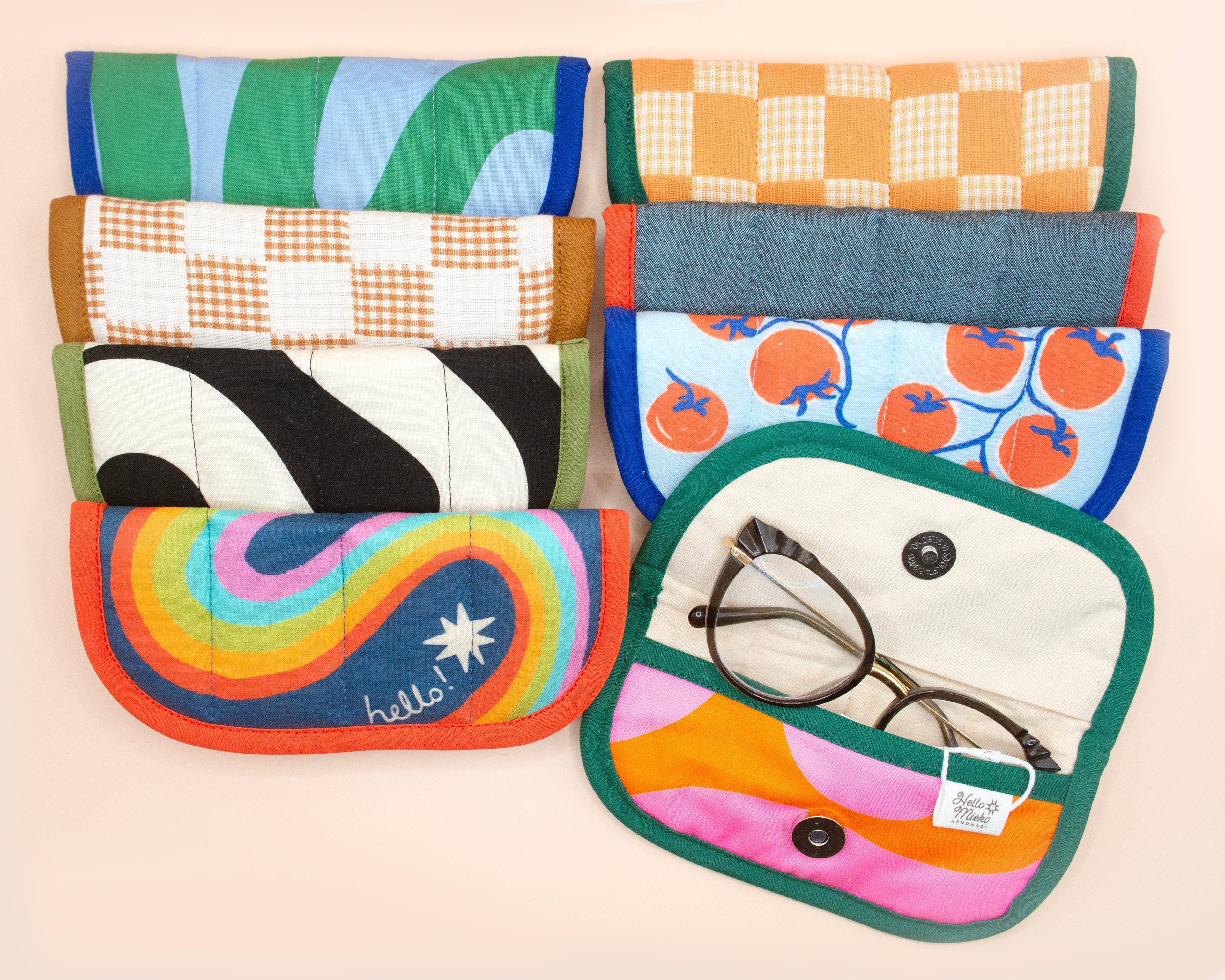 Tomato Quilted Soft Glasses Case