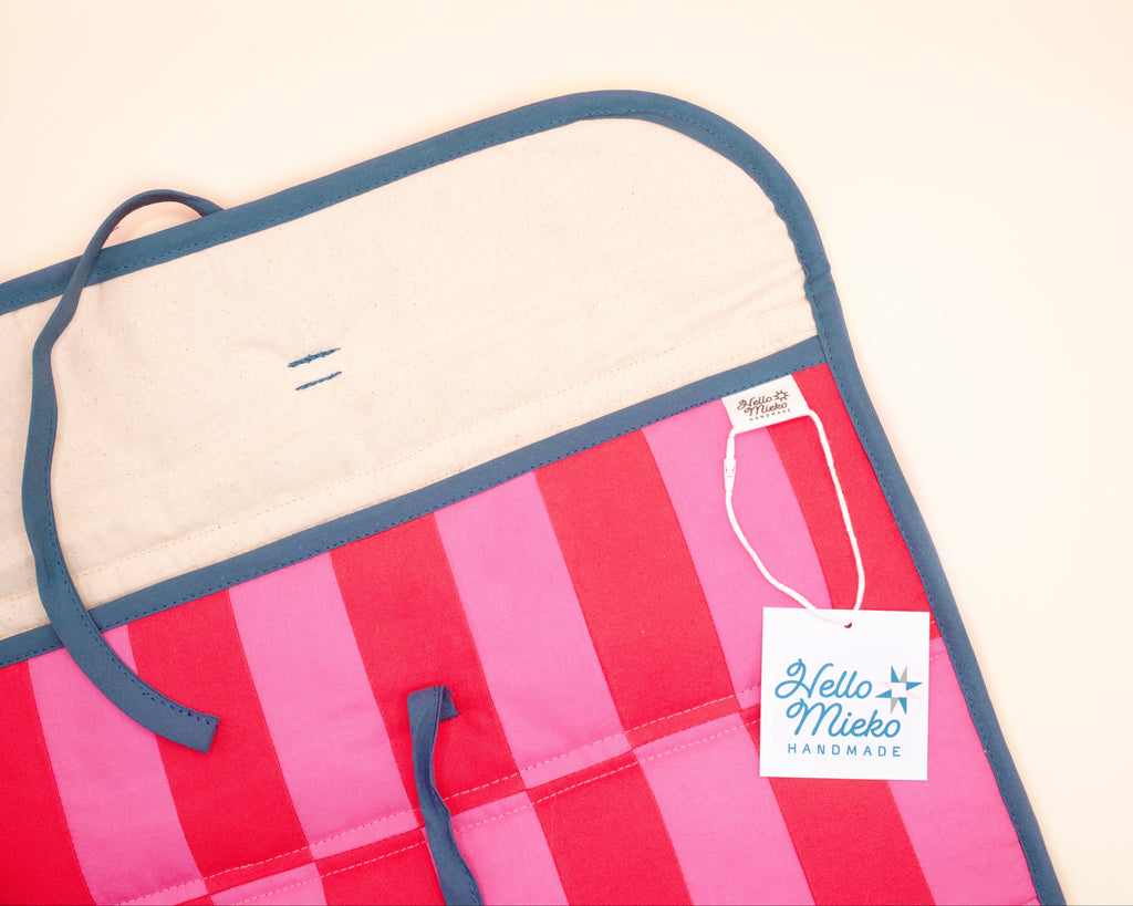 Pink & Red Quilted Check Laptop Case 13"-14"