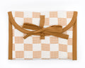Caramel & Ivory Gingham Check Quilted Stash Case