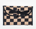 Black & Ivory Gingham Check Quilted Stash Case
