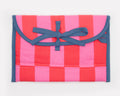 Pink & Red Quilted Check Wide Stash Case