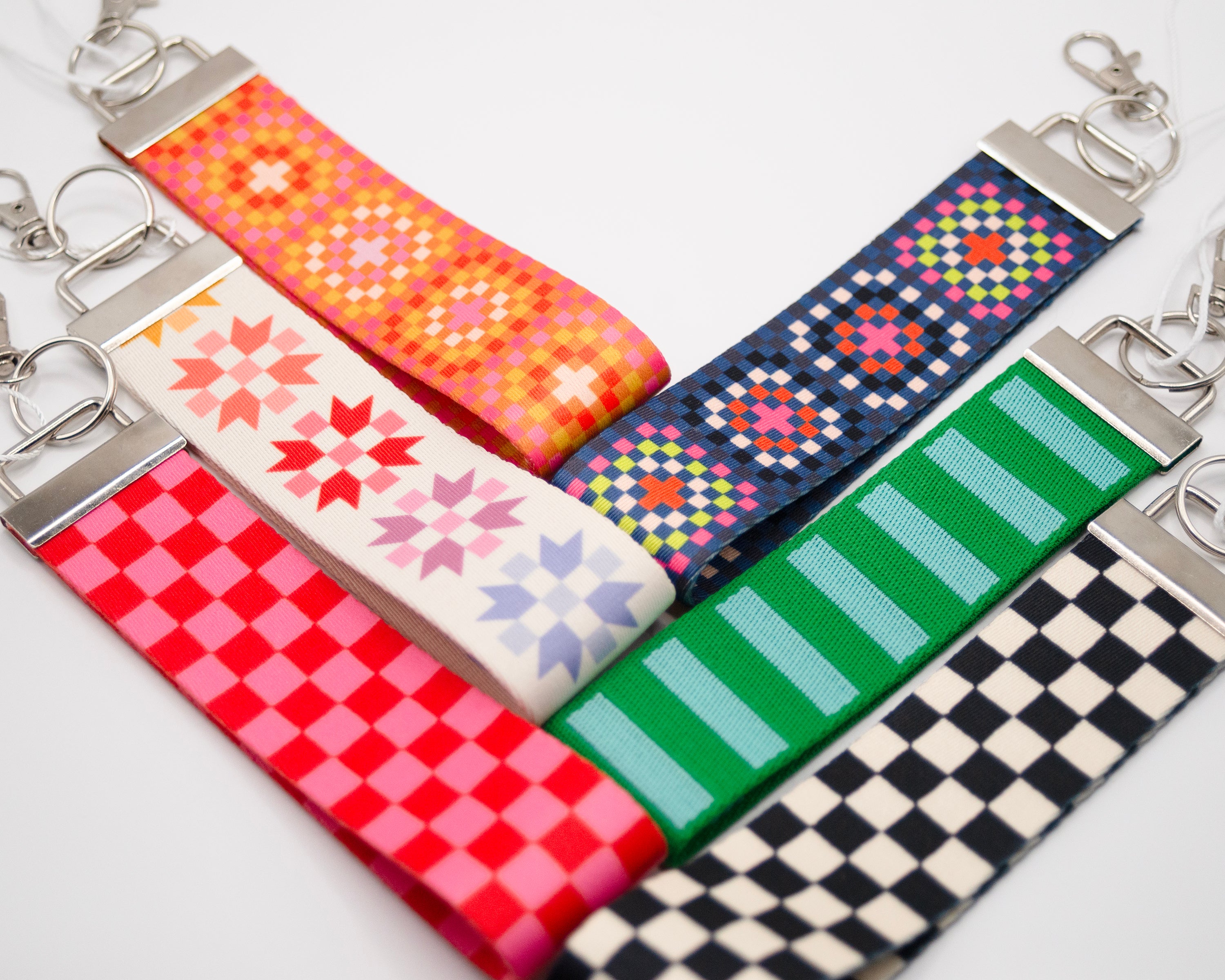 Wristlet Keychain - 1.5" Wide - Quilty Geos