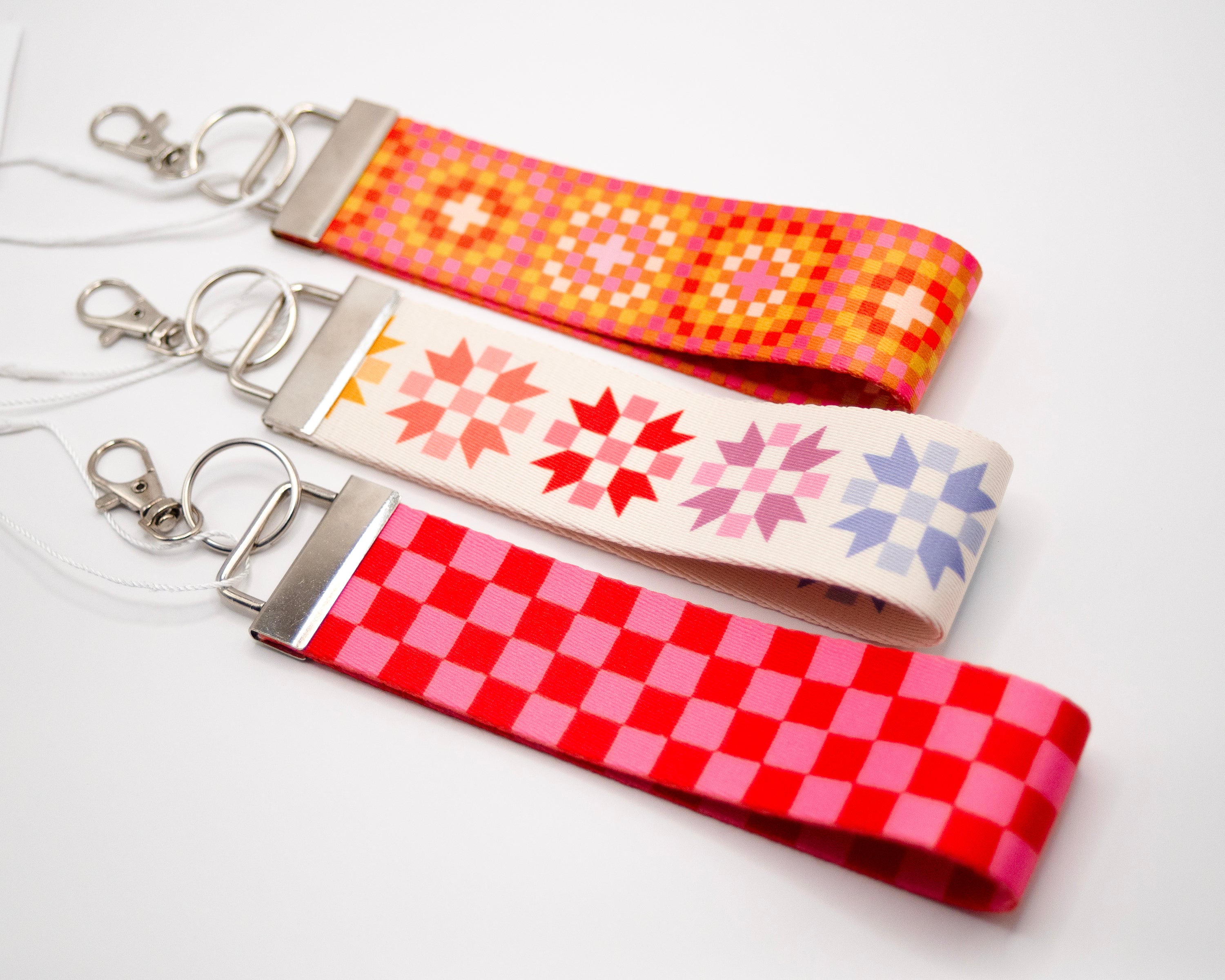 Wristlet Keychain - 1.5" Wide - Quilty Geos