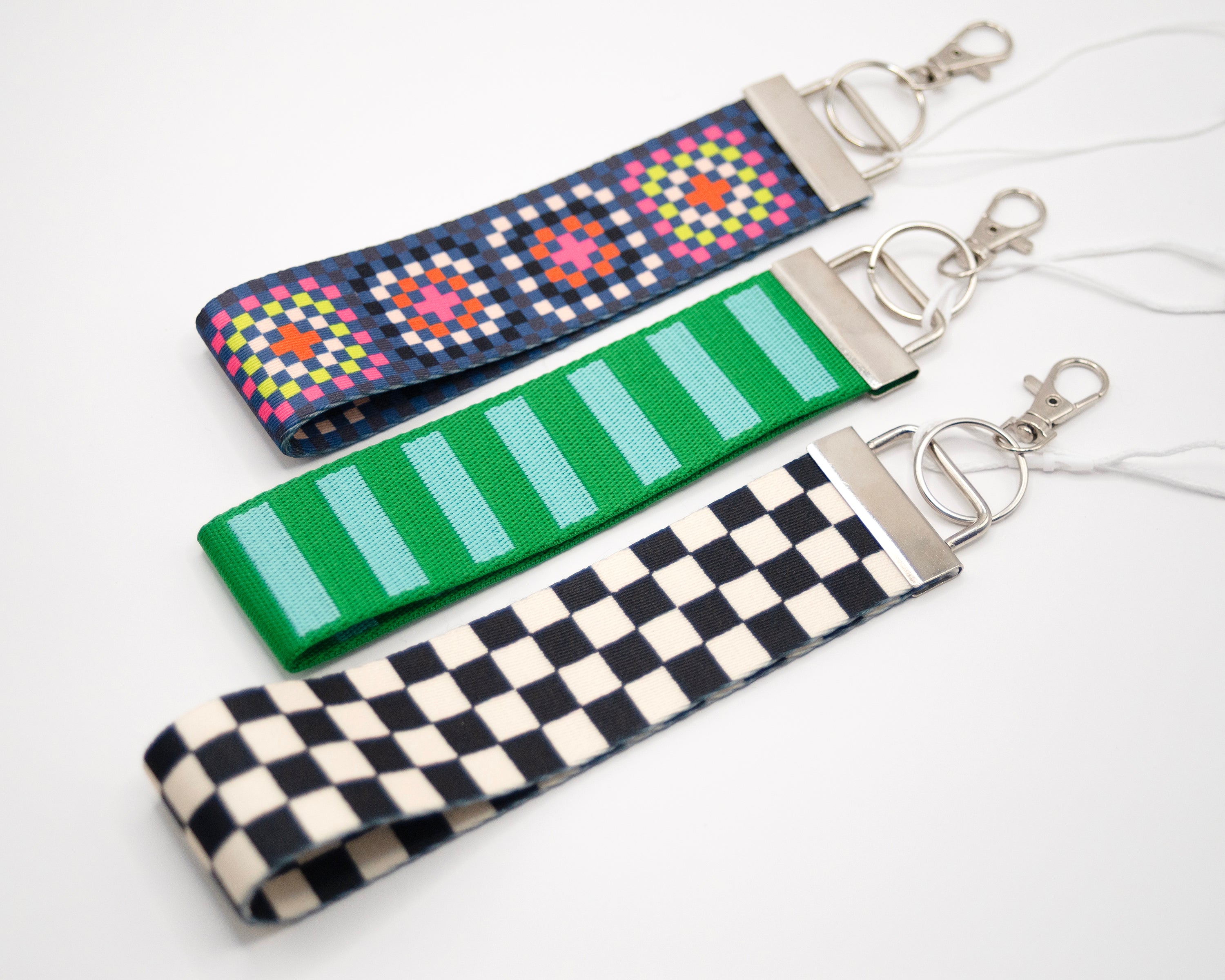Wristlet Keychain - 1.5" Wide - Quilty Geos