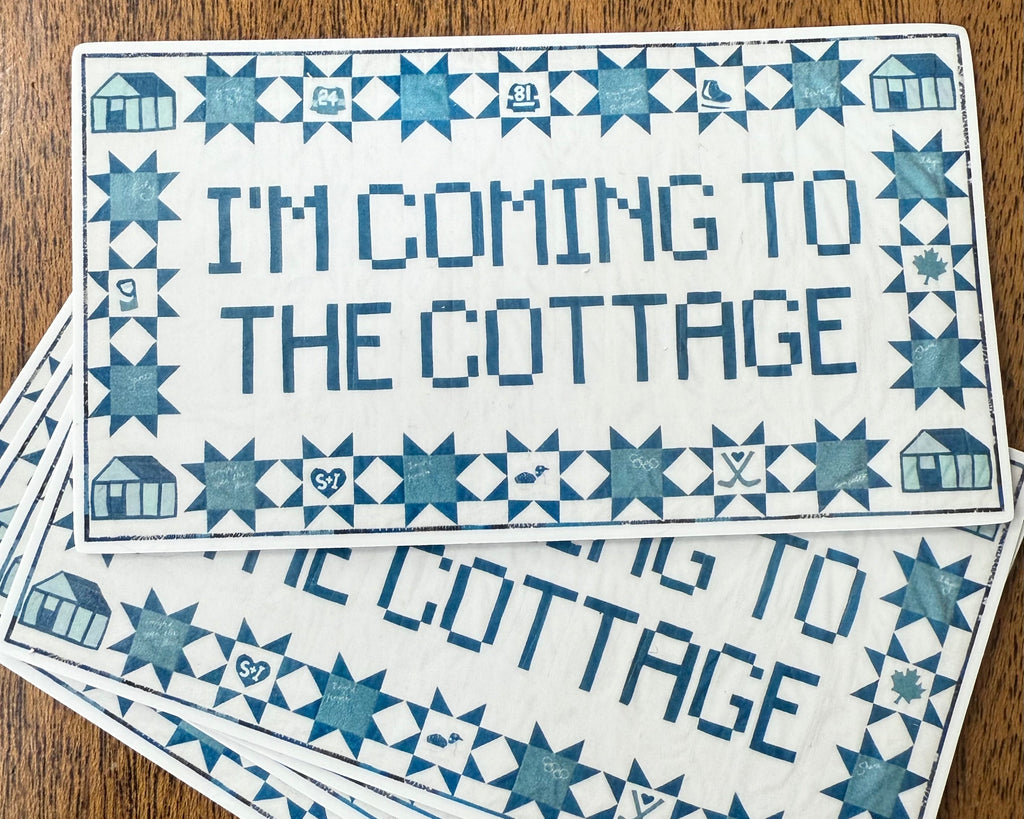 Coming To The Cottage Quilt Sticker